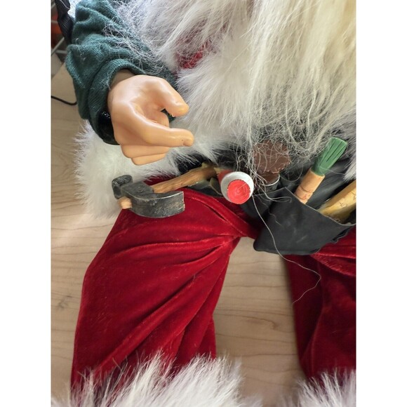 Vintage Sitting Tools Santa Saint Nicolas 21 inch Fabric Figurine - Picture 3 of 7